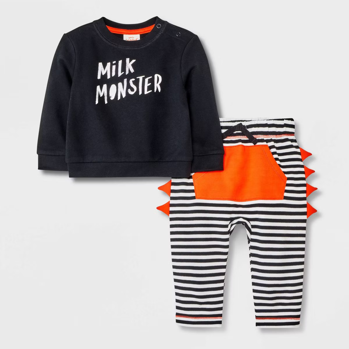 Baby 2pc Milk Monster Long Sleeve Top & Bottom Set - Cat & Jack™ Black | Target