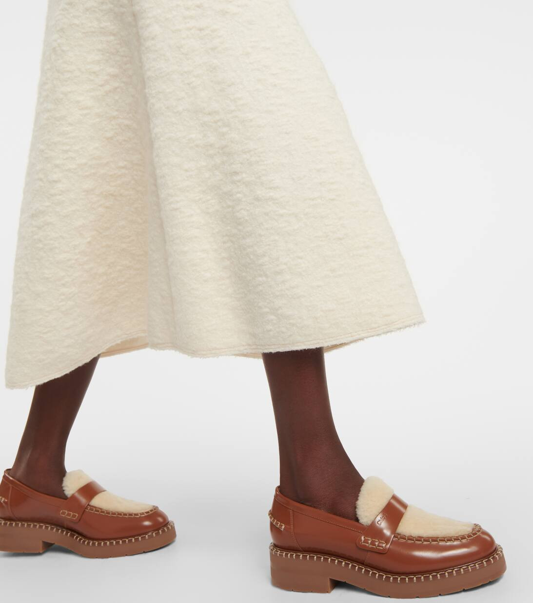 Noua shearling-trimmed leather loafers | Mytheresa (US/CA)