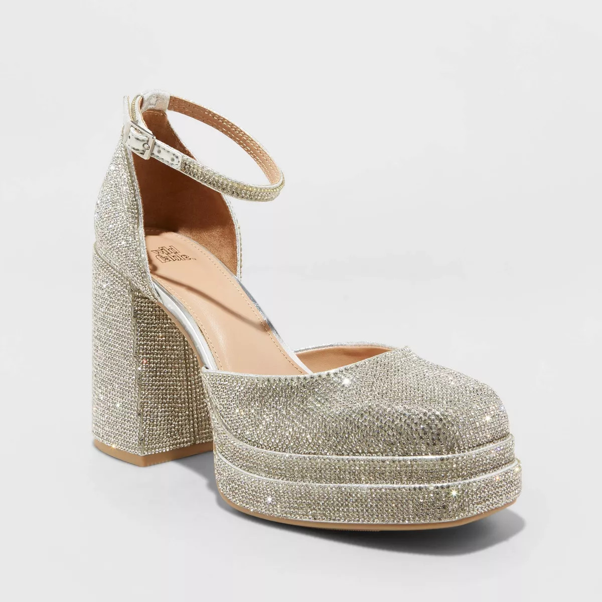 Women's Bianca Rhinestone Platform Pumps - Wild Fable™ Silver | Target