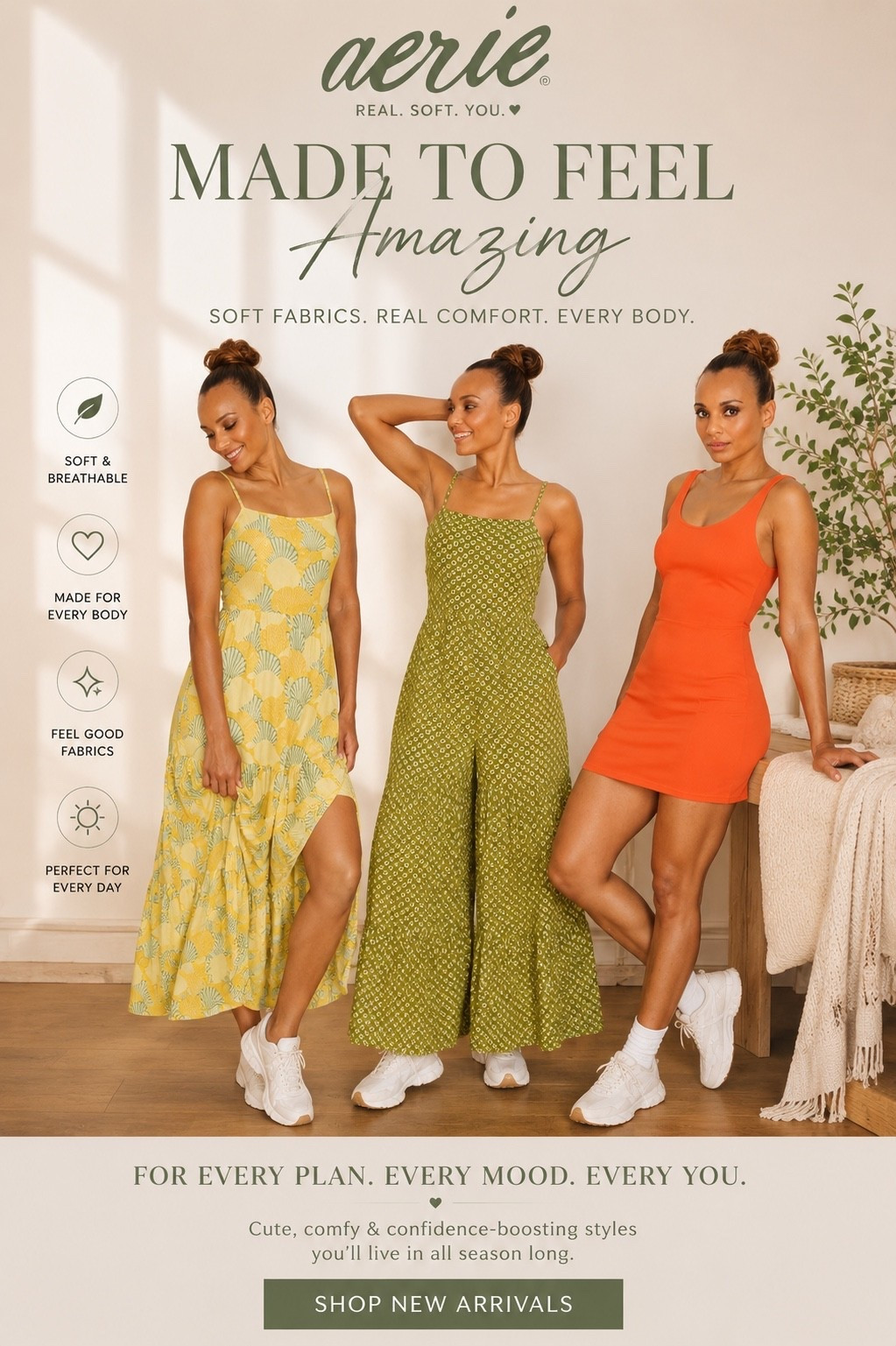 Aerie has my summer wardrobe covered ☀️ From breezy maxi dresses to easy everyday styles, these pieces are cute, comfortable, and made to move with you. Which look would you wear first? 💛💚🧡

#Aerie #AerieStyle #SummerDress #LTKStyle #LTKFashion #EverydayStyle #CasualChic #SummerOutfits #FashionOver40 #DressSeason #StyleInspo #MekStyle

#LTKootd