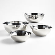 Stainless Steel Restaurant Bowls, Set of 4 + Reviews | Crate & Barrel | Crate & Barrel