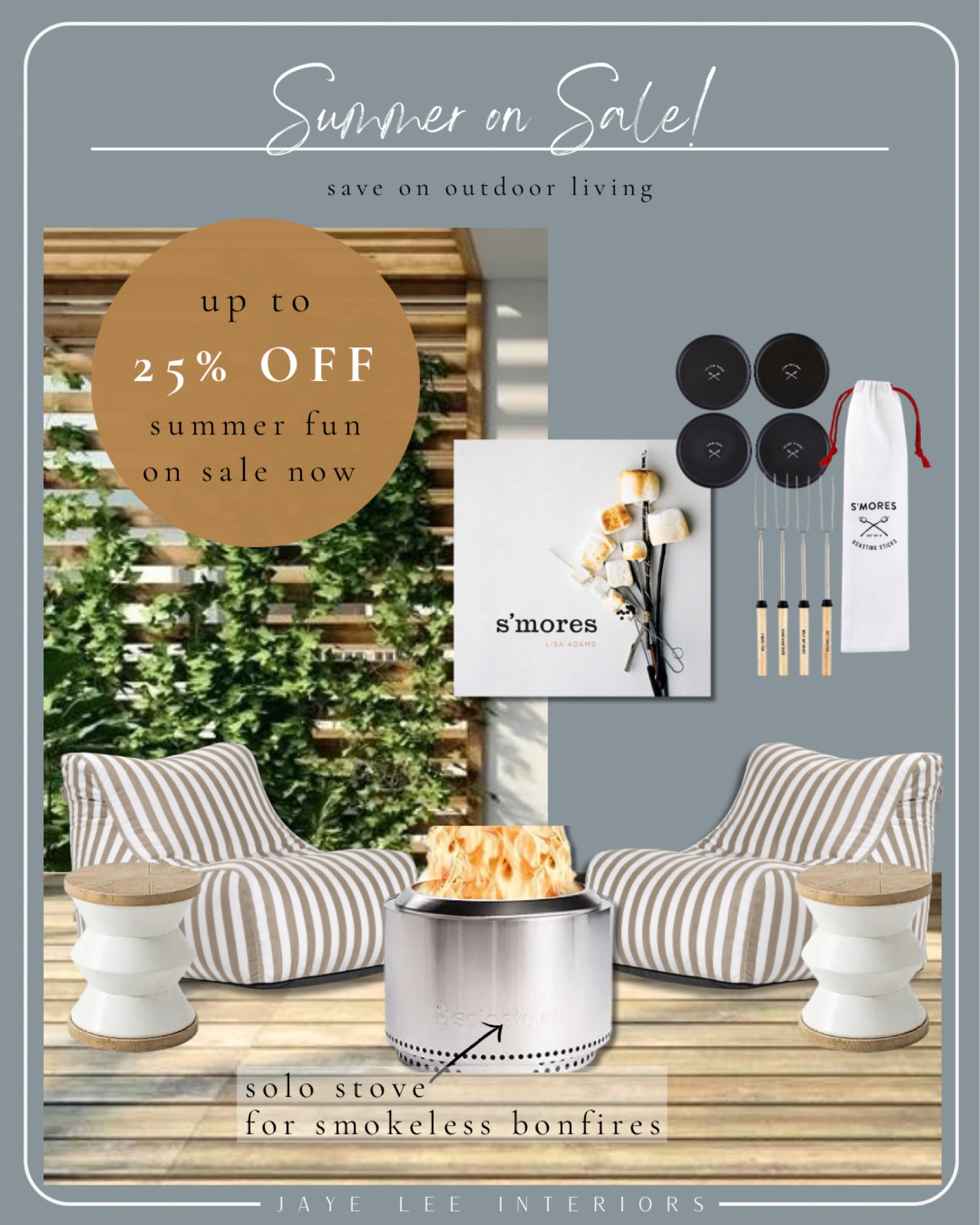 The Solo Stove is on sale! If you’ve ever enjoyed a Solo Stove campfire, then you know the beauty of smoke-free s’more making! Get cozy in these bean bag loungers and enjoy the ambience of summer nights around the fire. Plus, the solo stove is portable! Enjoy it at home, then take it with you on your next camping/cabin/lakeside/coastal/tailgating adventure! 
And don’t miss this gorgeous S’more cookbook for inspiring ways to enjoy your favorite summertime treat! 

#Campfire #Camping #SoloStove #AmazonFinds #Bonfire #S’mores #SummerRecipes #OutdoorLiving #OutdoorFurniture #Backyard #PatioFurniture #FirePit



#LTKHome #LTKTravel #LTKFamily