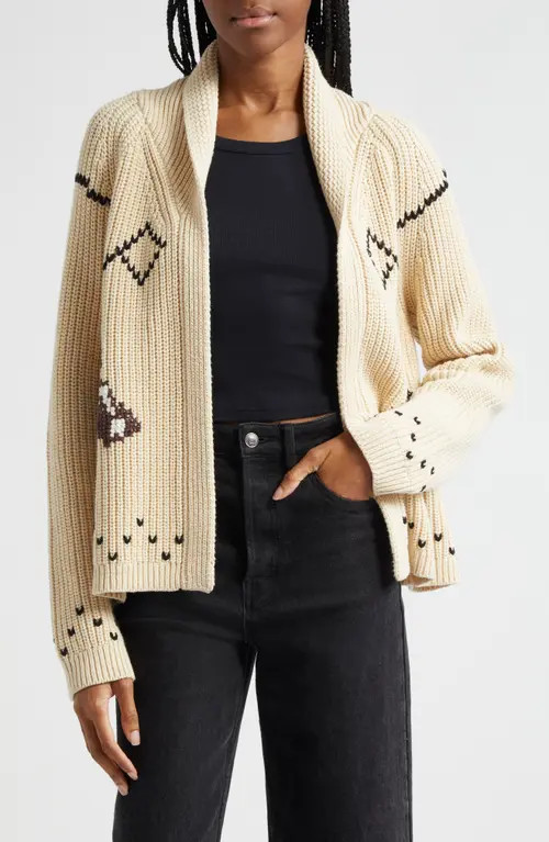 THE GREAT. The Horse Lodge Cotton Blend Cardigan in Cream at Nordstrom, Size 0 | Nordstrom