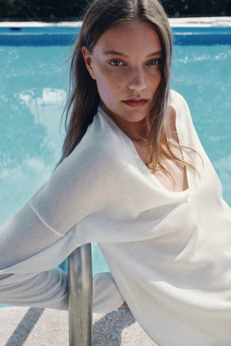 FINE KNIT V-NECK JUMPER | Zara US