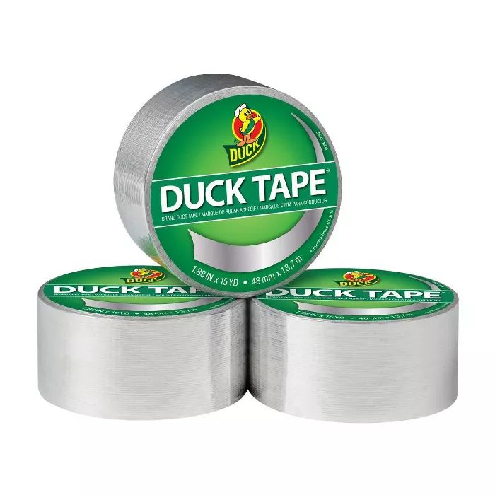 Duck 3pk 1.88" x 15yd Duct Tape Chrome | Target
