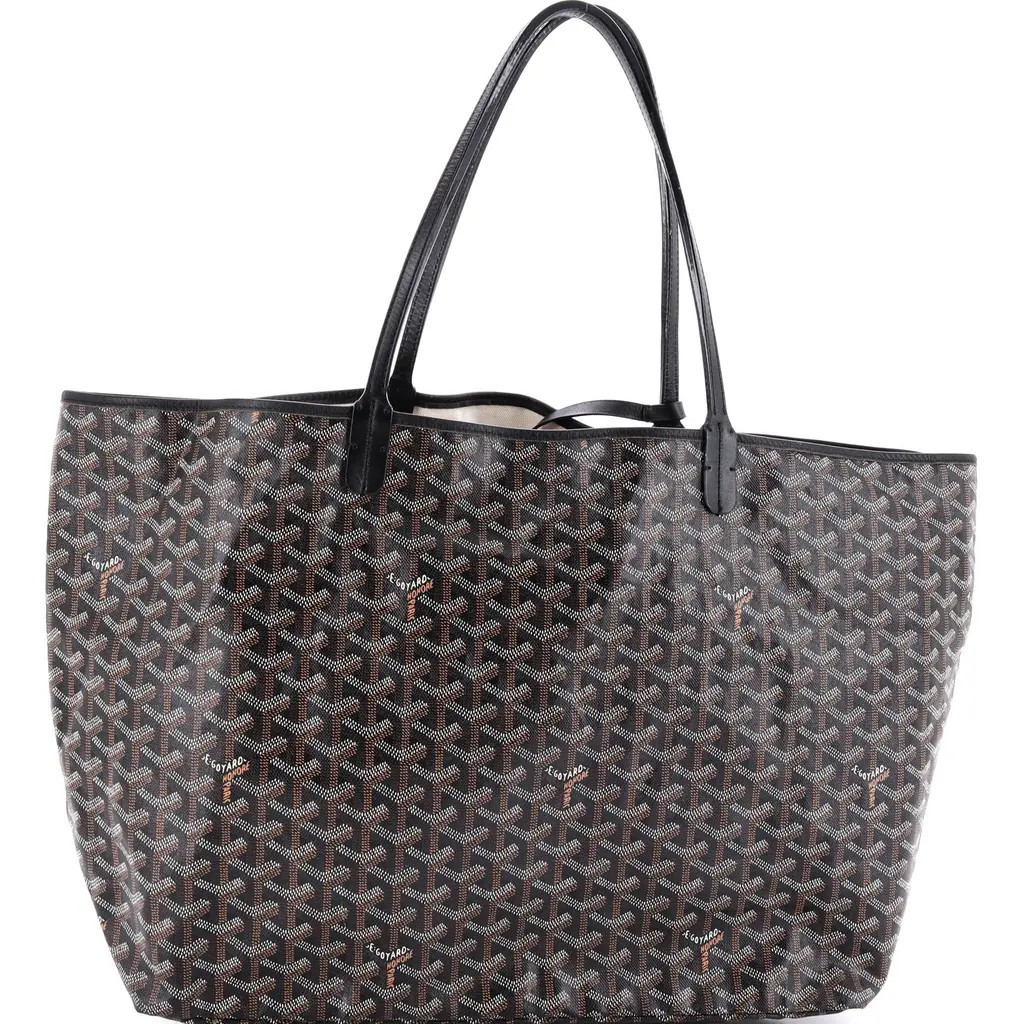 Pre-Owned Goyard Saint Louis Tote Claire Voie Coated Canvas GM in Black at Nordstrom, Size Large | Nordstrom
