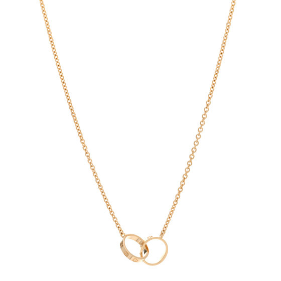 18K Yellow Gold Interlocking LOVE Necklace | FASHIONPHILE (US)