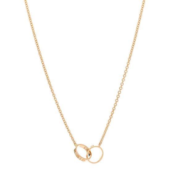 18K Yellow Gold Interlocking LOVE Necklace | FASHIONPHILE (US)