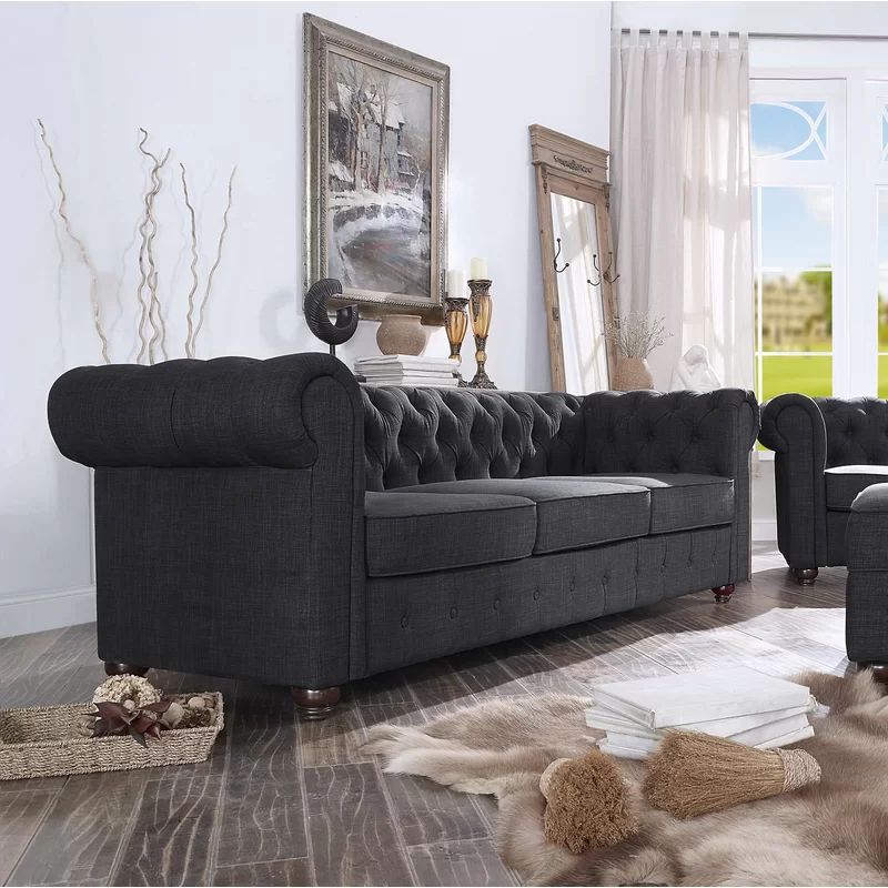 Quitaque 88" Rolled Arm Chesterfield Sofa | Wayfair Professional