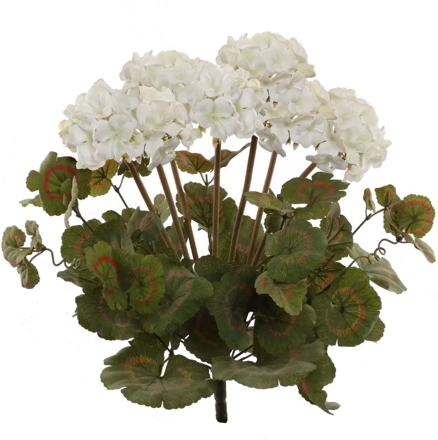Floral Home 18-inch White Artificial Silk Geranium Flower Bush | Plant Decor - Walmart.com | Walmart (US)