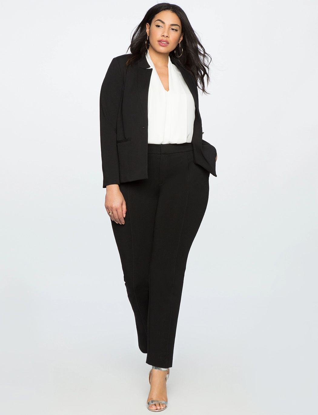 The Ultimate Stretch Suit Pintuck Pant | Eloquii