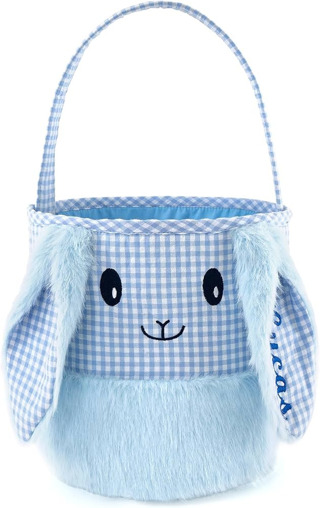 MT WORLD Toddler Easter Basket Personalized Kids Easter Egg Bucket with Embroidered Name Bunny Se... | Amazon (US)