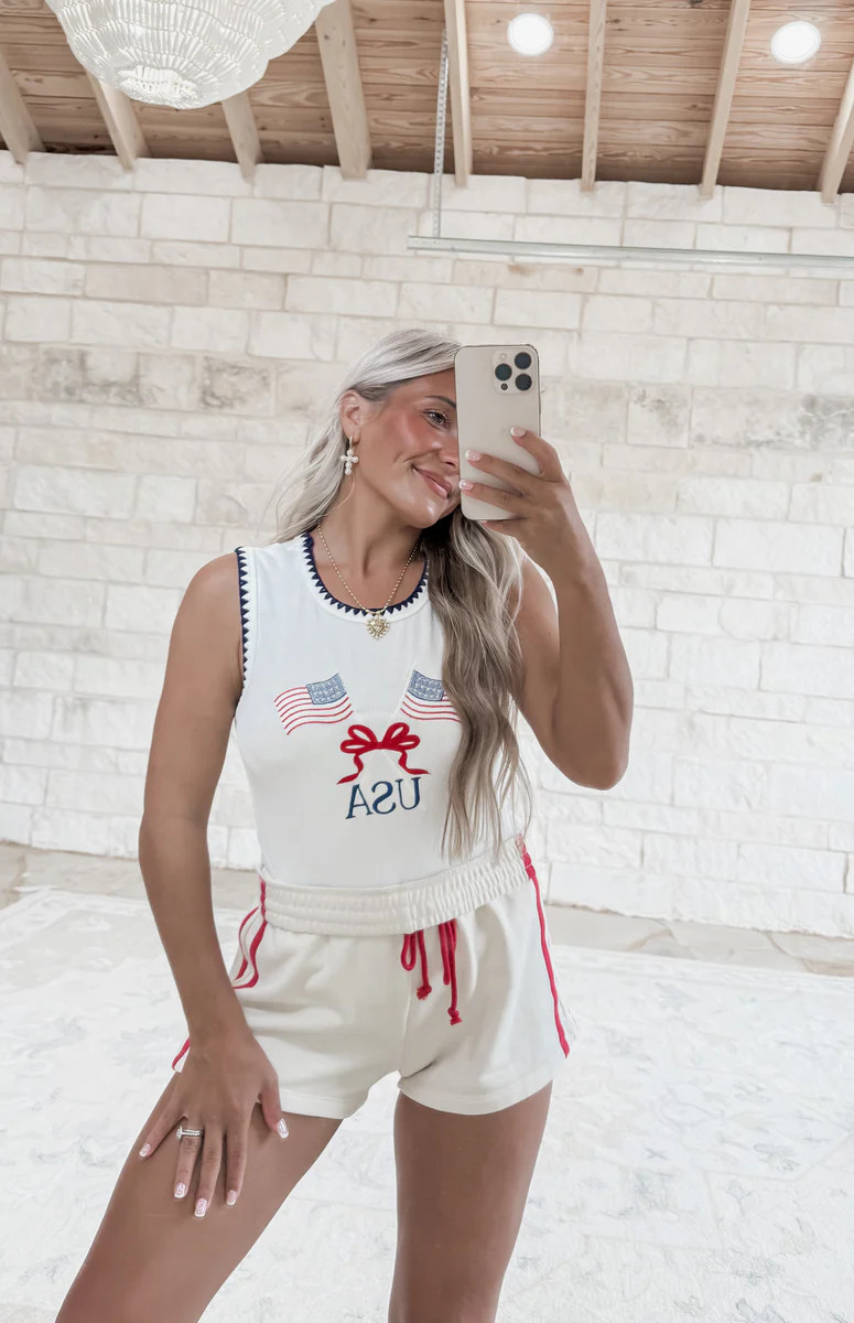 USA Embroidered American Flag Tank | CK Squared Boutique