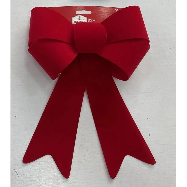 Holiday Time Small Red Velvet Everlast Wreath Bow, 14.25" | Walmart (US)