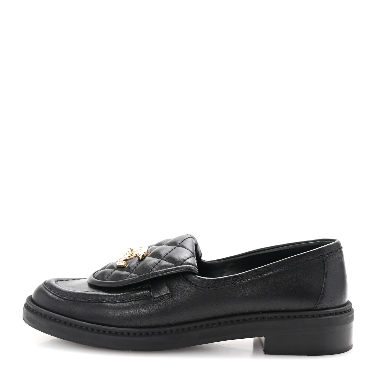 Lambskin Quilted CC Turnlock Loafers 35.5 Black | FASHIONPHILE (US)