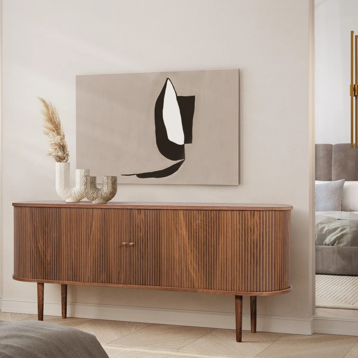 71" Sideboard Cabinet with Doors and Shelves - Cabinet for Living Room, Bedroom, Entryway and Off... | Wayfair North America