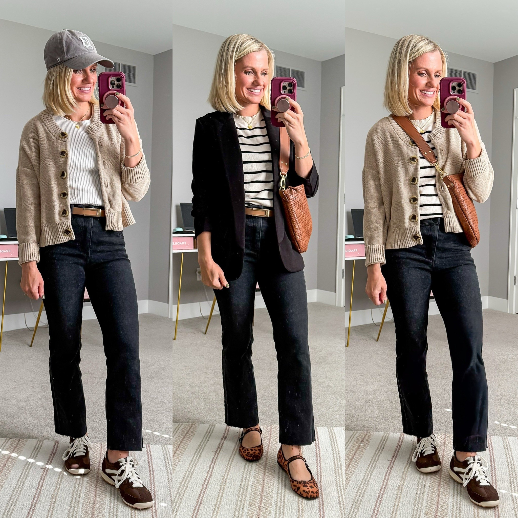 Three fall capsule wardrobe outfits with black pants.

#LTKSeasonal #LTKFindsUnder100 #LTKPetite