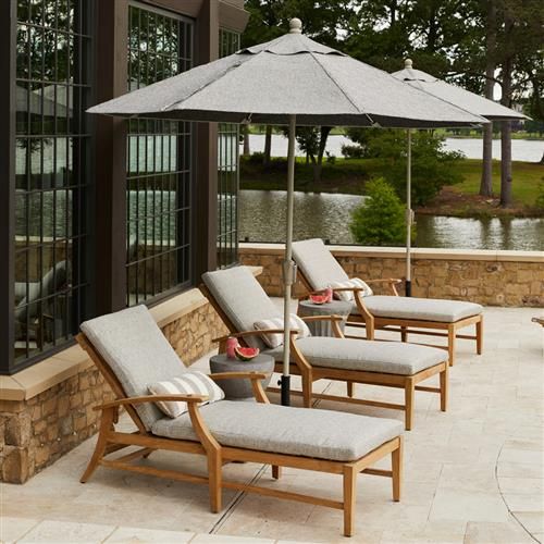 Summer Classics Croquet Coastal Natural Teak Wood Poolside Collection | Kathy Kuo Home