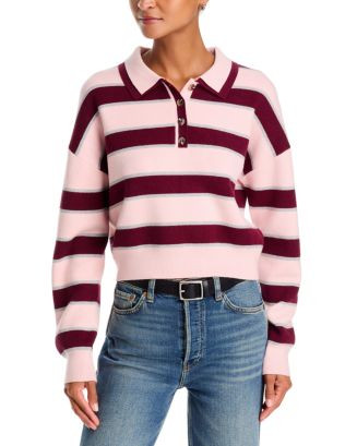 Vera Double Johnny Collar Rugby Stripe Sweater | Bloomingdale's (US)
