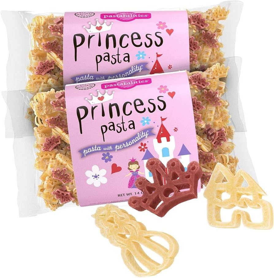 Pastabilities Princess Pasta, Fun Shaped Noodles for Kids, 14 oz (2 Pack) Non-GMO Natural Wheat P... | Amazon (US)