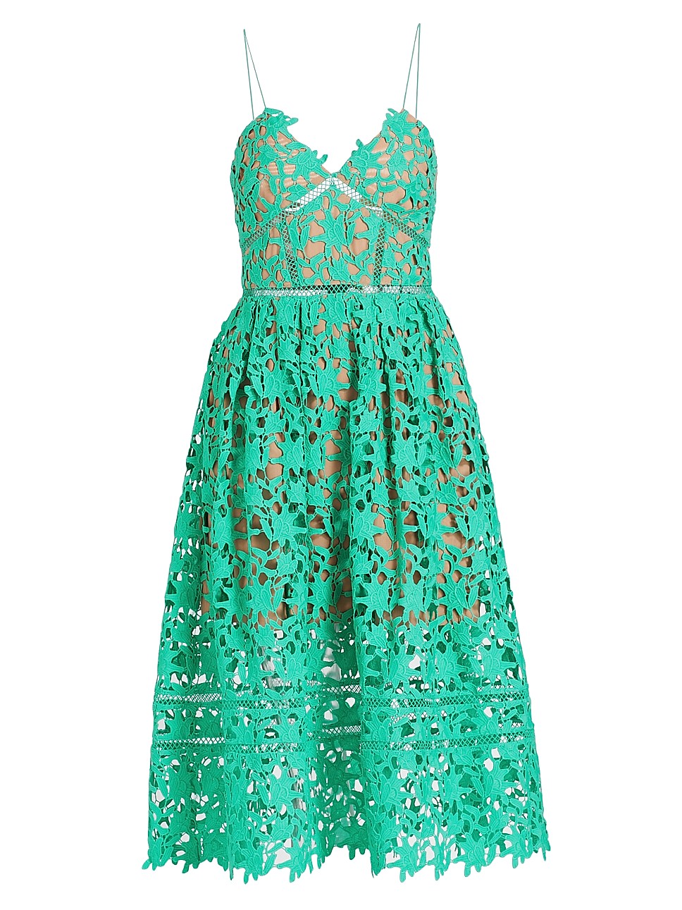Embroidered Fit & Flare Midi-Dress | Saks Fifth Avenue