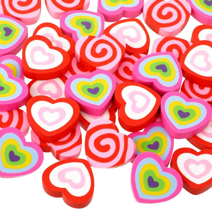 Jovitec 36 Pieces Mini Heart Erasers Valentines Rubber Eraser for Valentine Office School Supplie... | Amazon (US)