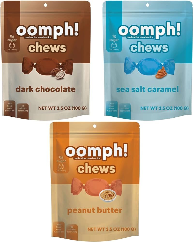 Oomph! Sweets Dark Chocolate, Sea Salt Caramel and Peanut Butter Keto Taffy Candy, Low Carb, Low ... | Amazon (US)