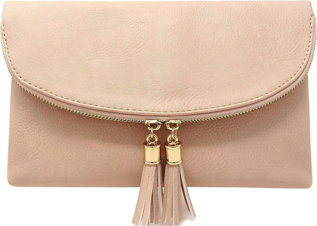 Solene Womens Envelop Clutch Purse Multi Compartments, 6 Card Slot Inside, Crossbody Bag With Tas... | Amazon (US)