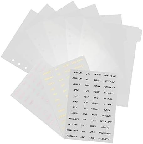 6Pcs A5 Binder Dividers with 6 Tabs Transparent Plastic Binder Index Dividers 6 Ring File Separat... | Amazon (US)