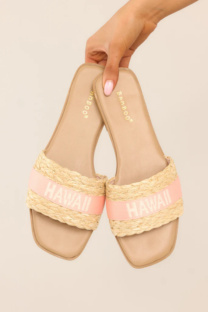 To The Tropics Light Pink Sandals | Red Dress 