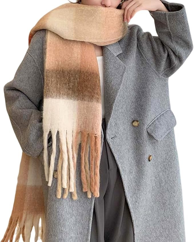 Chunky Scarf for Women Winter Scarves Cold Weather Large Blanket Scarfs Soft Warm Shawl Wraps | Amazon (US)