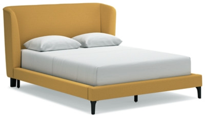Maloken Queen Wingback Upholstered Platform Bed | Ashley
