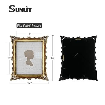 Sunlit Vintage Picture Frame 8x10 Inch, Luxury Antique Photo Frames with Glass Front, Photo Displ... | Amazon (US)