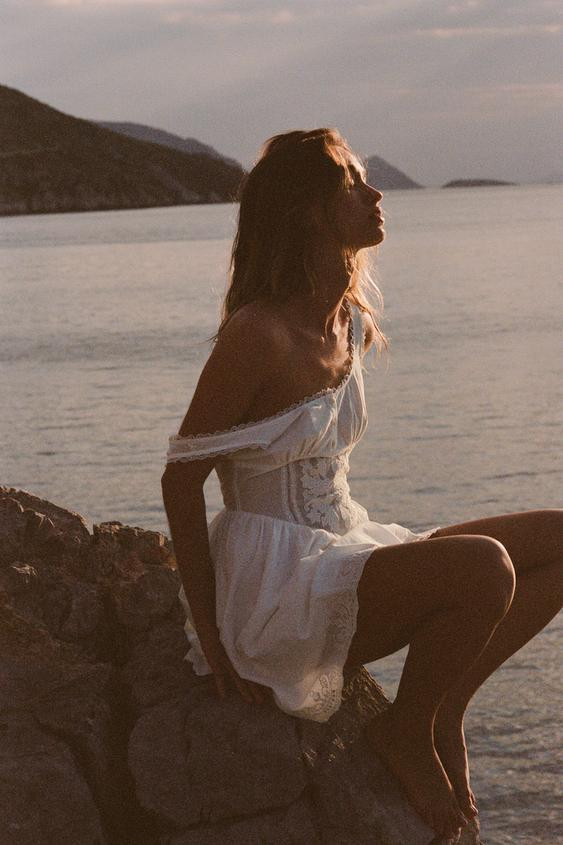 LACE EMBROIDERED MINI DRESS | Zara US