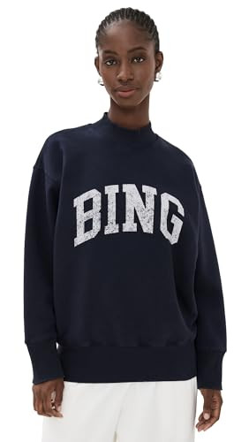 ANINE BING Women's Bradie Bing Sweatshirt, Navy, Blue, Graphic, S | Amazon (US)
