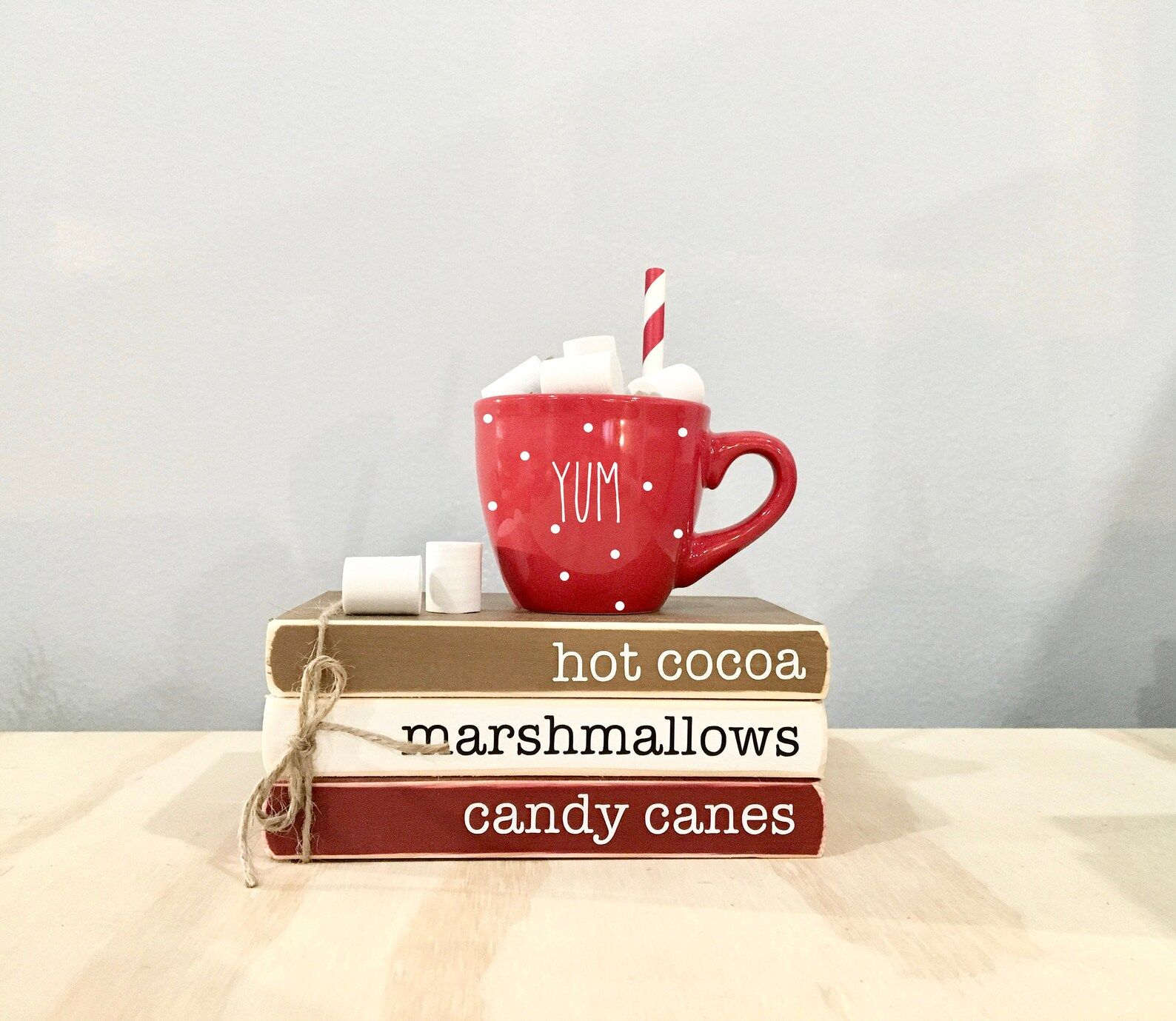Hot Cocoa Holiday Tiered Tray Faux Marshmallows Tiered Tray | Etsy | Etsy (US)