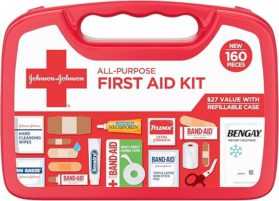 Johnson & Johnson All-Purpose Portable Compact First Aid Kit for Minor Cuts, Scrapes, Sprains & B... | Amazon (US)
