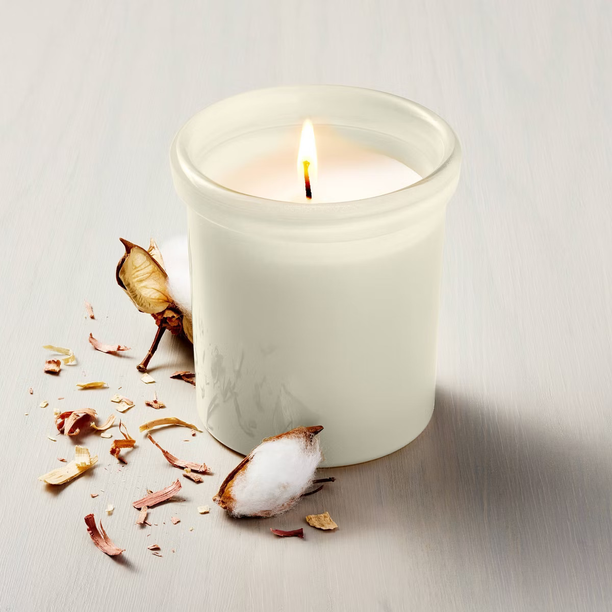 Colored Glass Canvas Jar Candle Beige 6oz - Hearth & Hand™ with Magnolia | Target