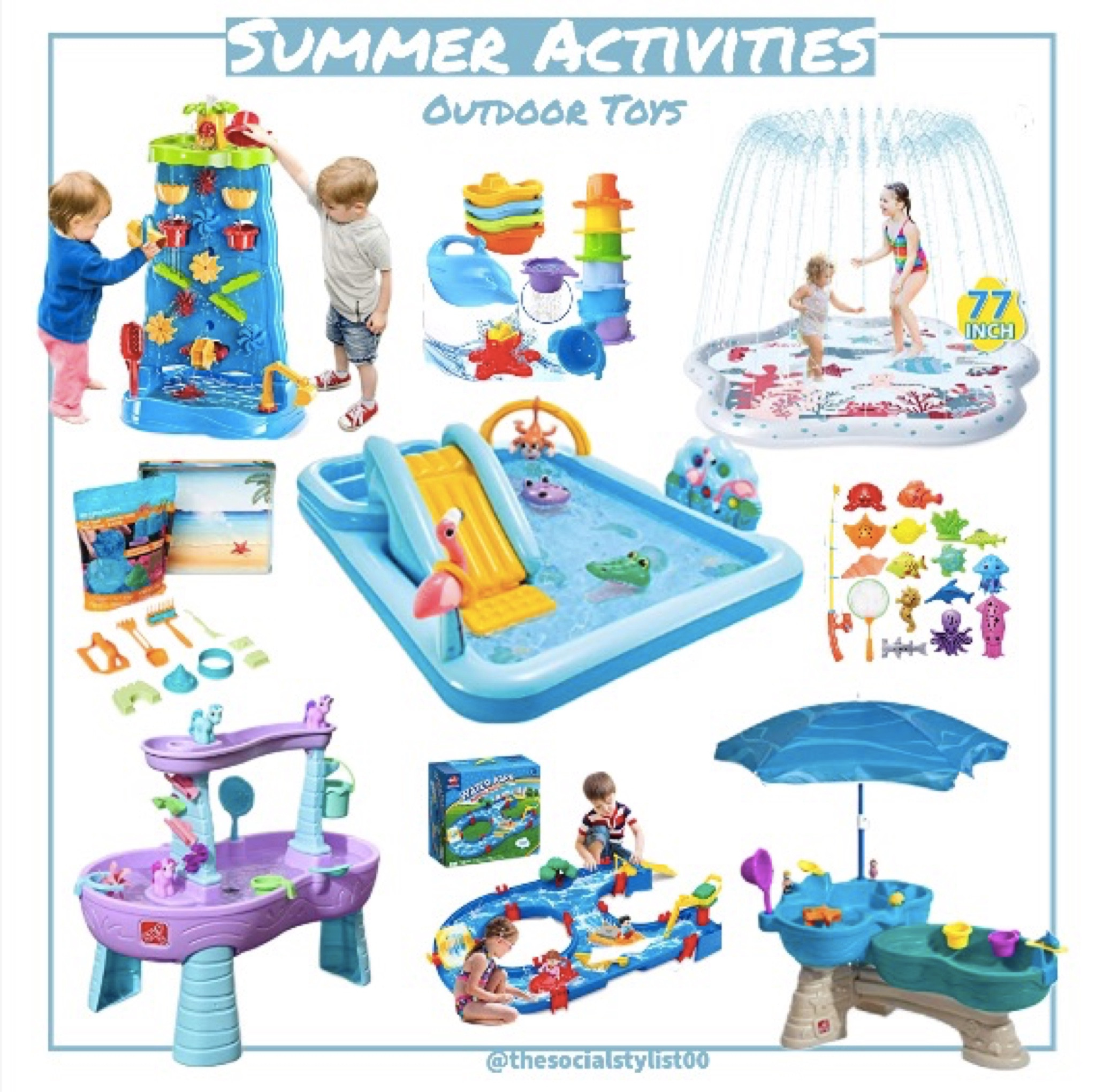 Outdoor Toys 

Summer fun, outdoor toys, water toys, toddler toys, toddler activities, summer activities, keep kids busy, water activities, outdoor activities, best kids toys, best summer toys, toddler pool, baby pool, kiddie pool, water table, sprinkler, inflatable pool, sensory toys, sensory play, splash pad 

#LTKfamily #LTKkids #LTKbaby