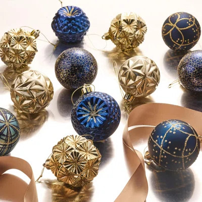 Fall Ornaments For Christmas Trees, 16Ct Blue And Gold Shatterproof Christmas Tree Decorations, 2.36 Inches Luxury Hanging Ball Ornaments For Thanksgi | Wayfair North America