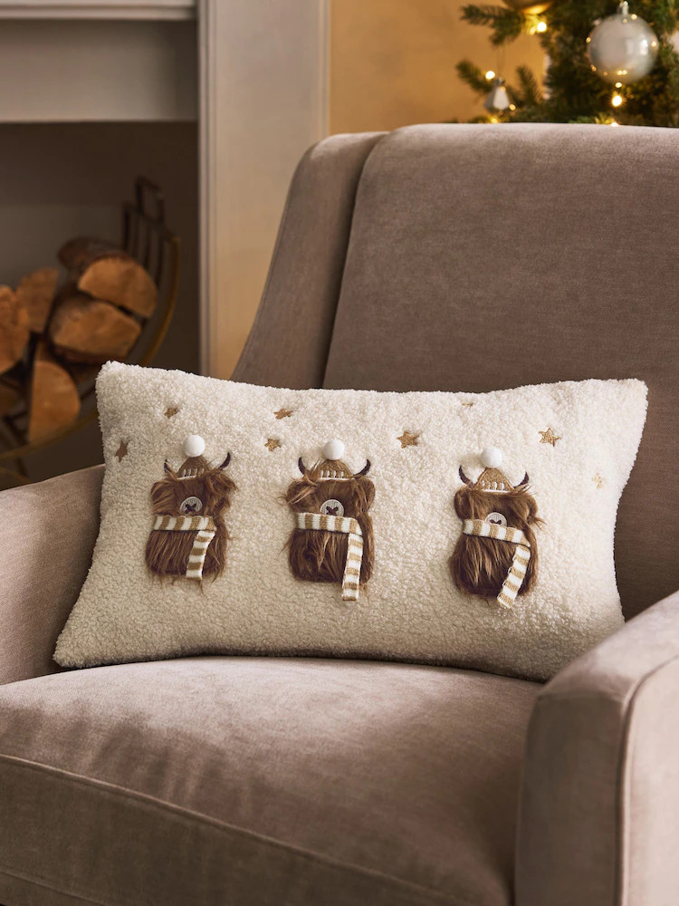 Ivory 50 x 30cm Cosy Hamish Trio Cushion | Next US