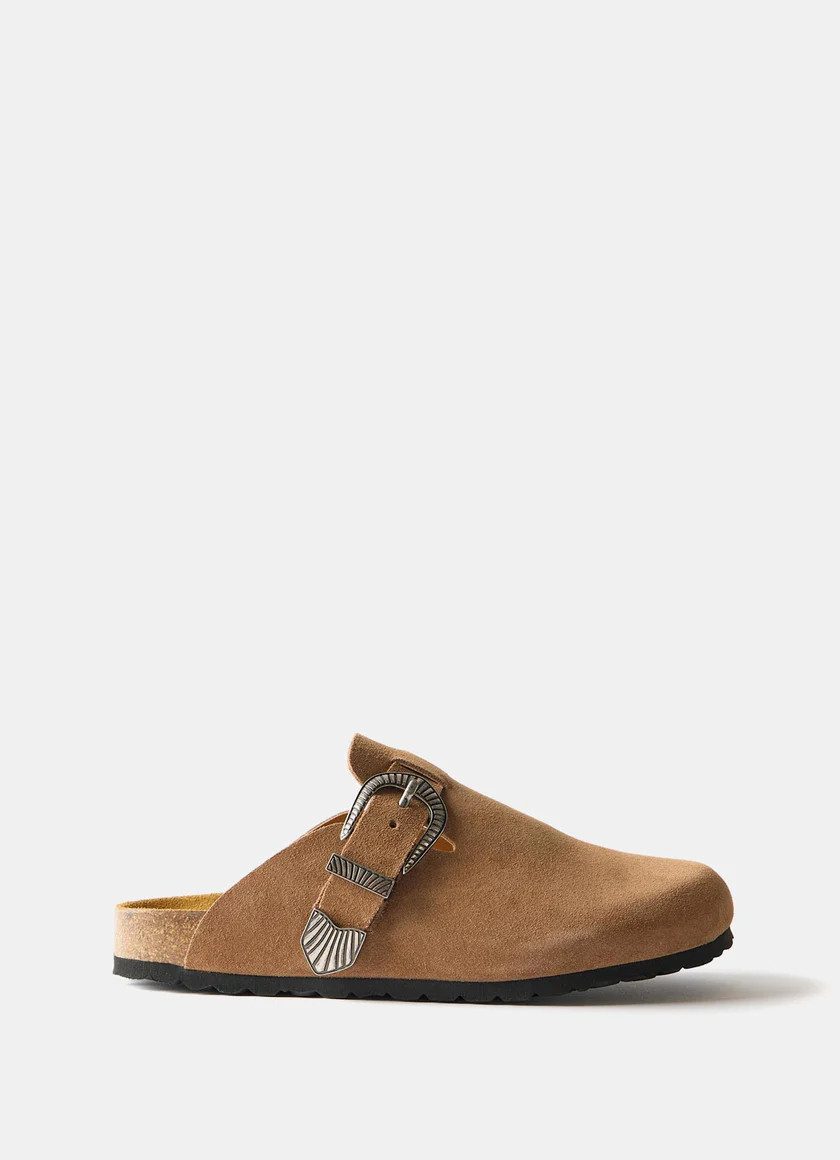 Roz Tan Suede Western Clogs | Mint Velvet