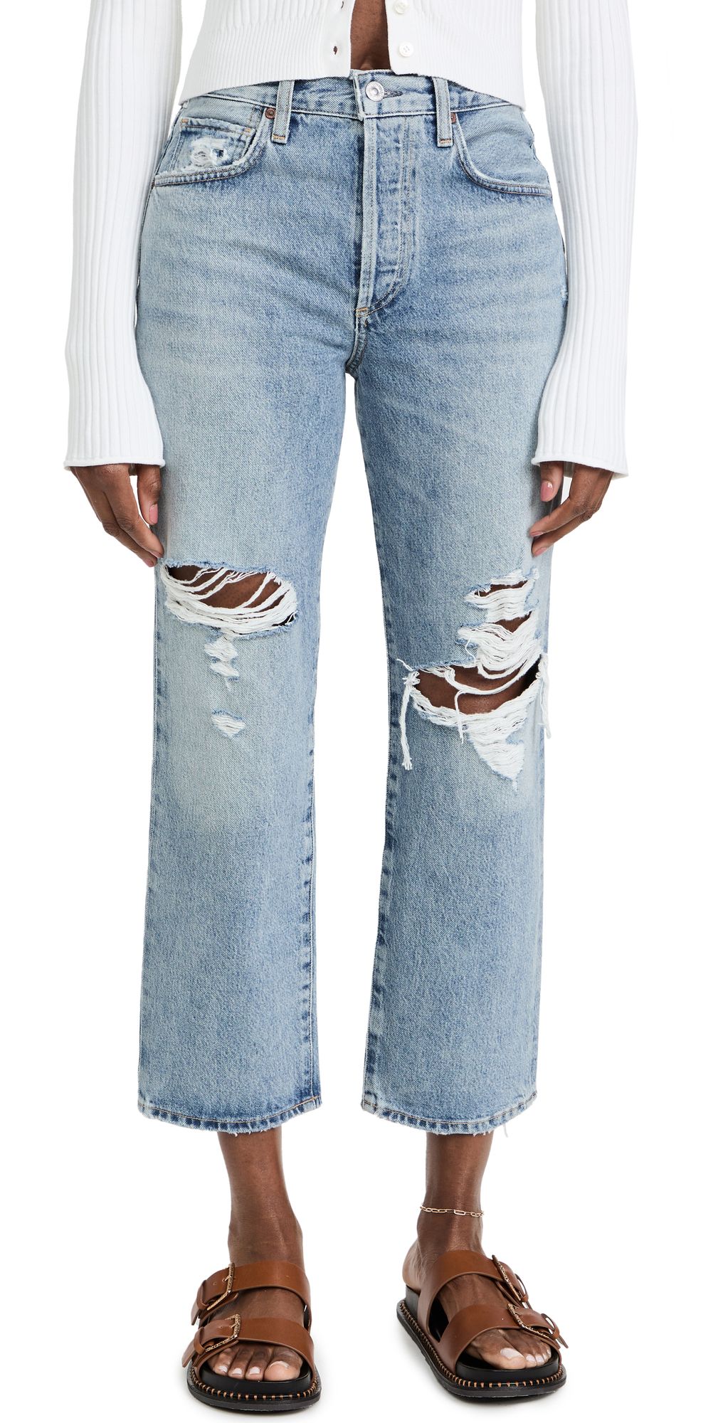 Emery Crop Relaxed Straight Jeans | Shopbop