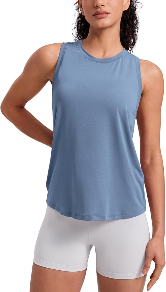 CRZ YOGA Quick Dry Racerback Tank Tops for Women Hip Length - Workout Athletic Running Gym Sleeve... | Amazon (US)