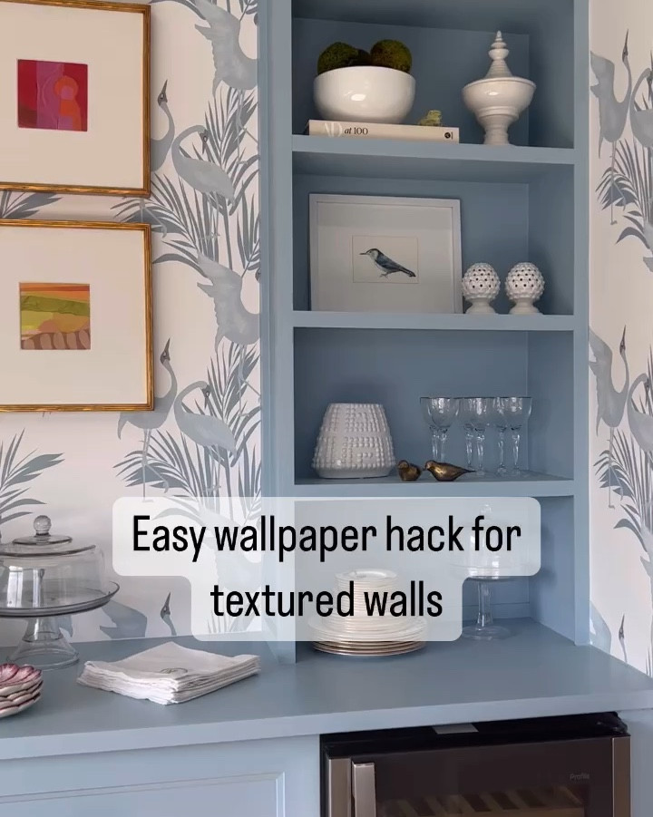 Easy wallpaper hack for textured walls. No sanding required. 

#LTKHome #LTKStyleTip #LTKFindsUnder50