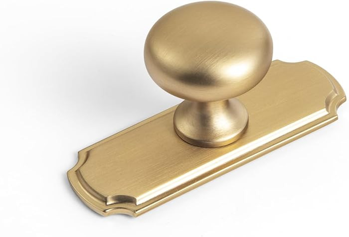 Goo-Ki Champagne Bronze Zinc Alloy Cabinet Knob (with Backplate) - Single Hole Center Affordable ... | Amazon (US)