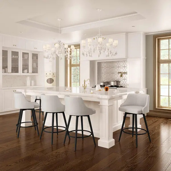 Amisco Duncan Swivel Counter Stool - Pale Grey Polyester/Textured Black Metal | Bed Bath & Beyond