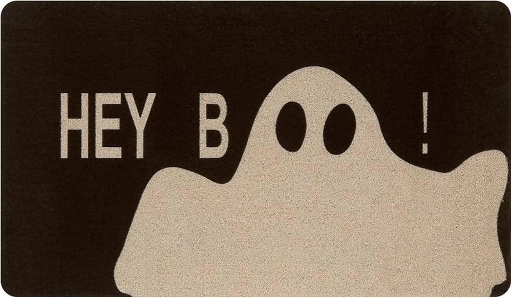 OJIA Halloween Door Mat 30" x 17", Black Ghost Mat Non-Slip Front Door Mat Outdoor Entrance Funny... | Amazon (US)