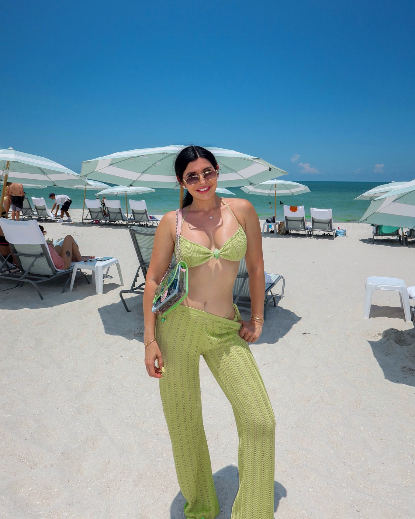 Devon Windsor marcha green knit bikini and coverup pants matching set

#LTKootd #LTKdayinmylife #LTKSwim