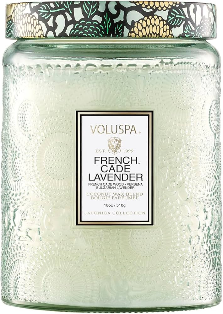 Voluspa French Cade Lavender Candle, 18 oz, Coconut Wax Blend, Scented Candles for Home, 100 Hour... | Amazon (US)